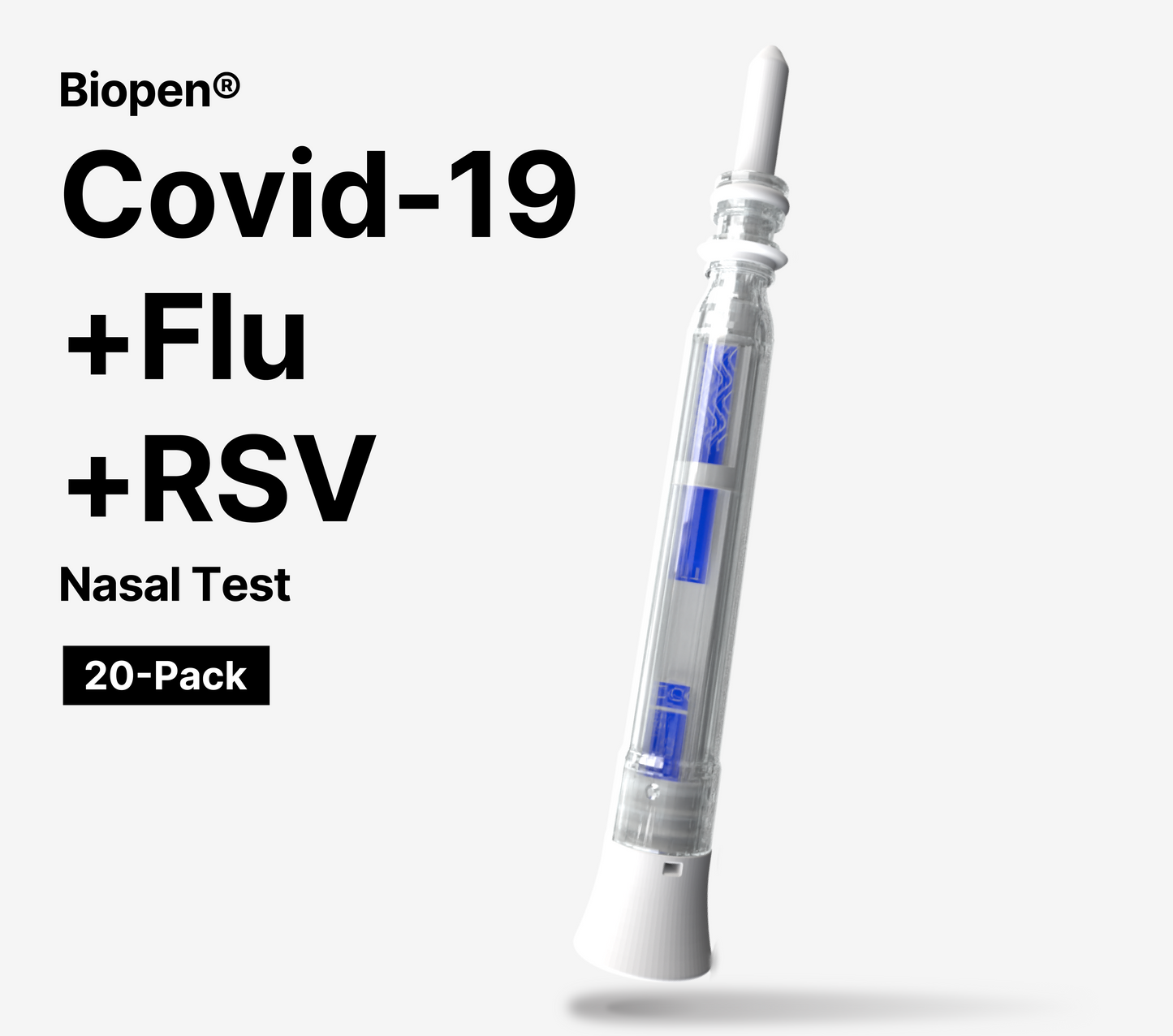 20-Pack Biopen® COVID-19 + Flu + RSV Nasal Test